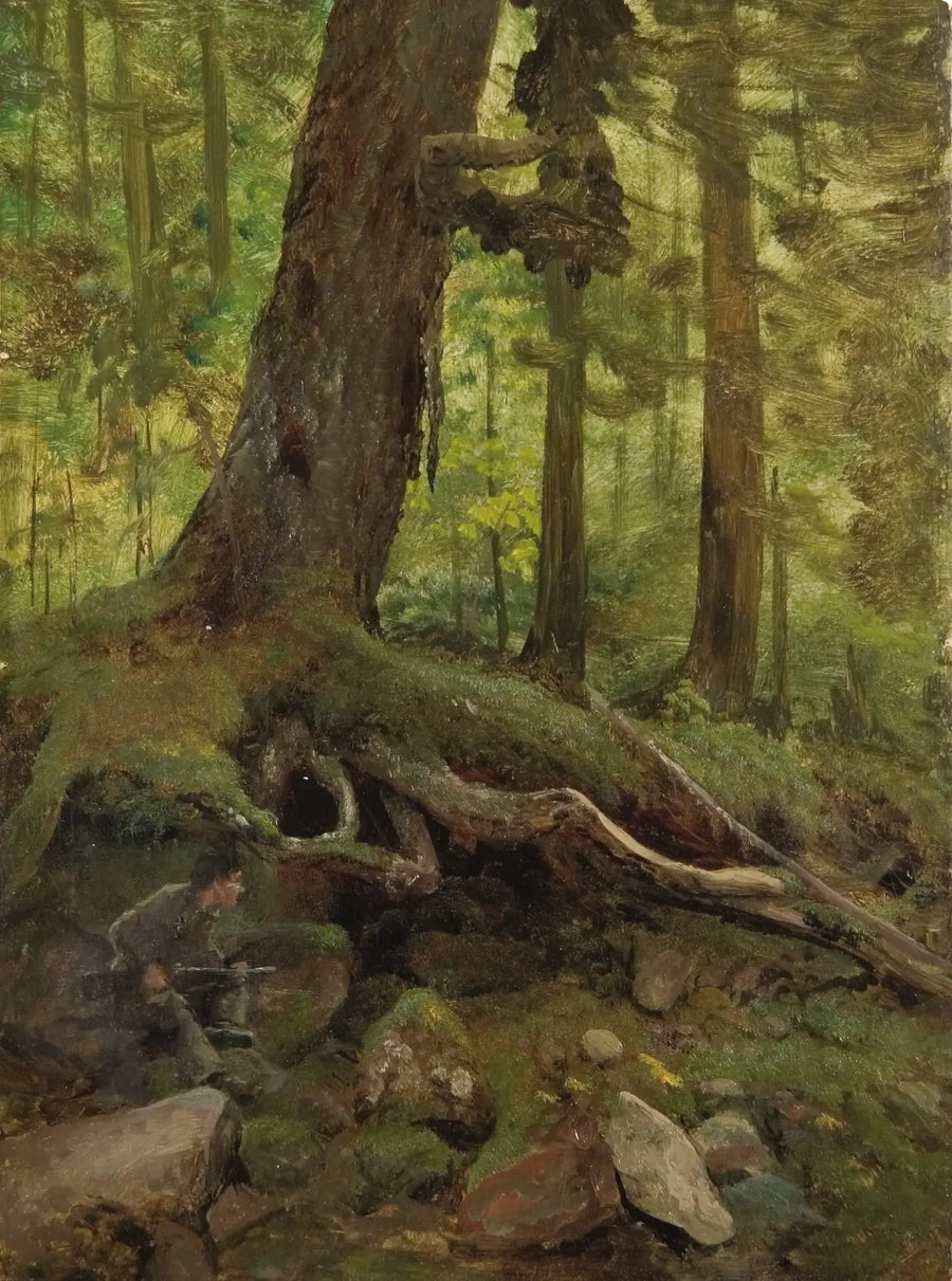 Metsästäjä Valkoisilla vuorilla lähellä Glen Housea - Albert Bierstadt