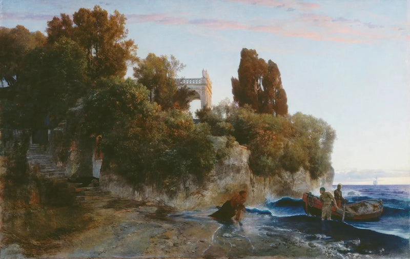 Linna meren rannalla ja murha linnan puutarhassa - Arnold Böcklin