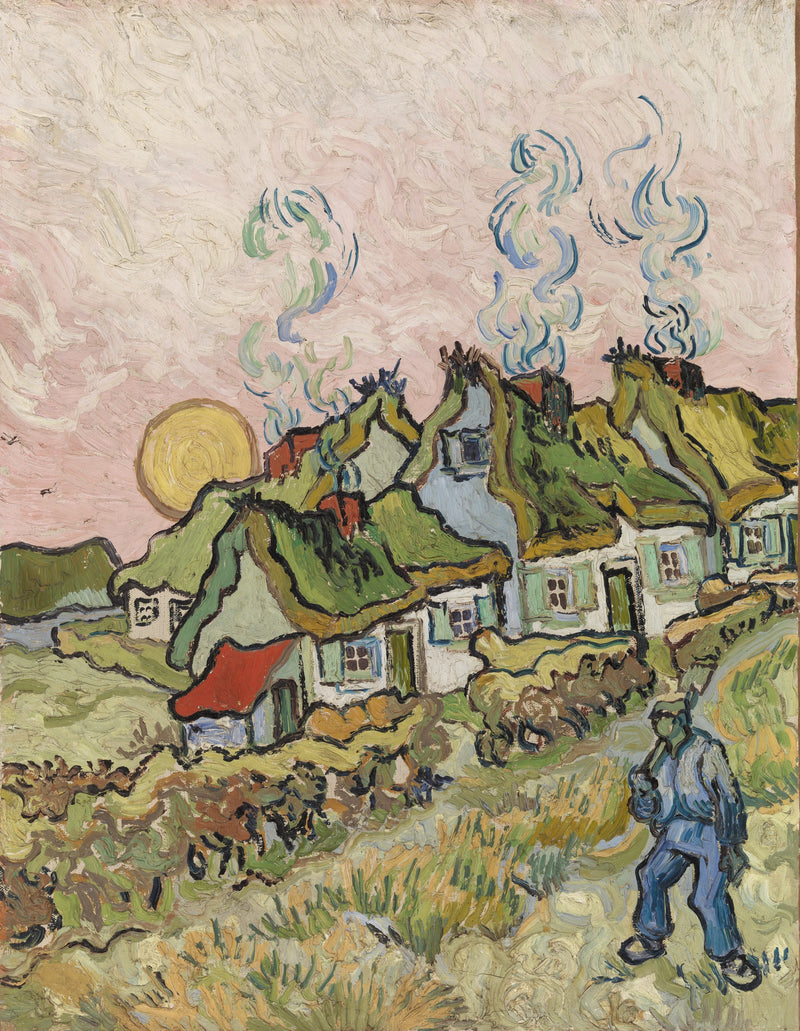 Auringon alla olevat maalaistalot - Vincent van Gogh