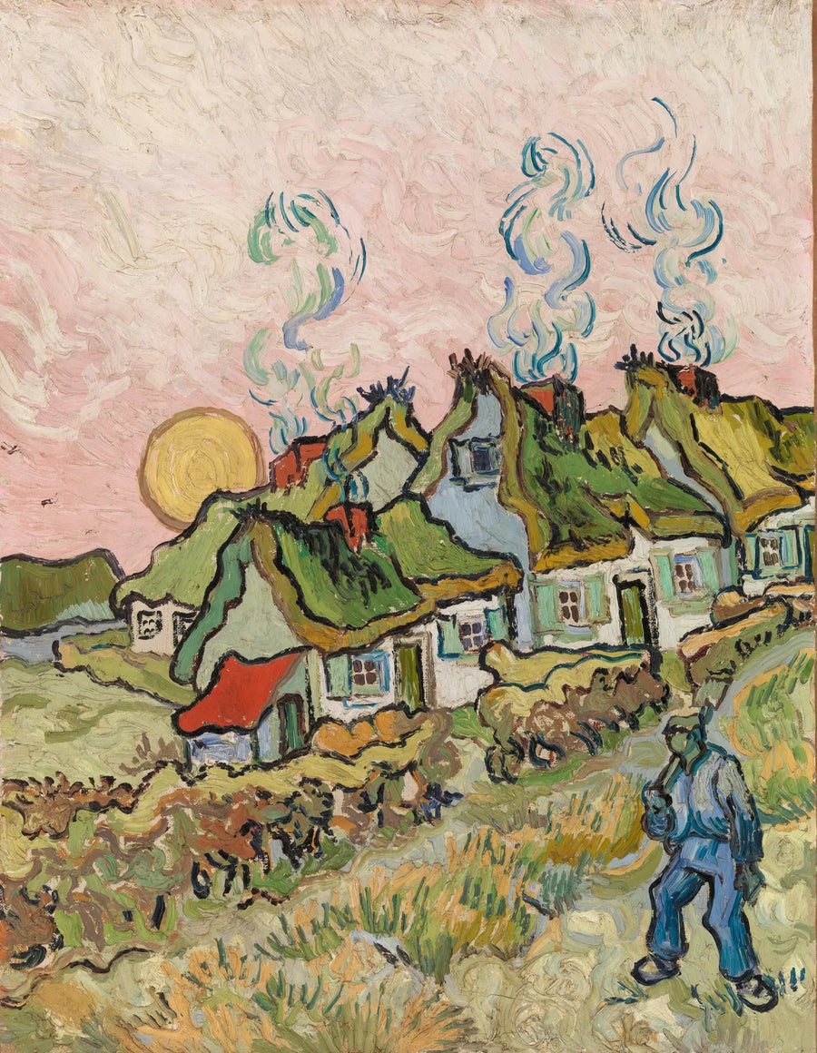 Auringon alla olevat maalaistalot - Vincent van Gogh