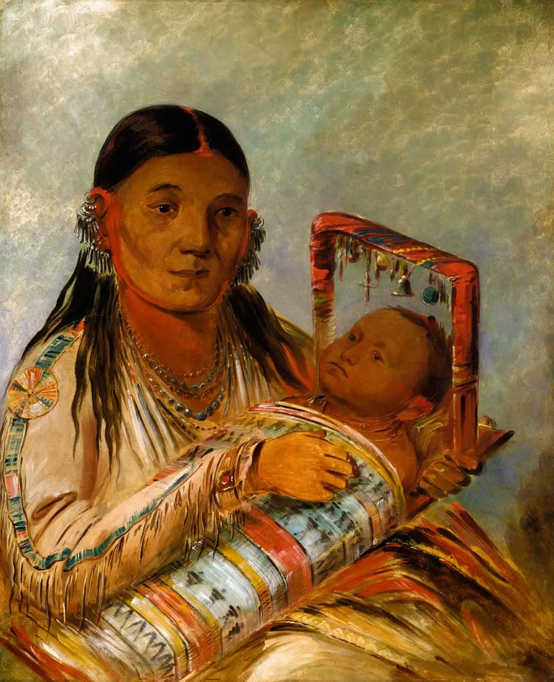 Chée-ah-ká-tchée, vaimo Nót-to-way - George Catlin