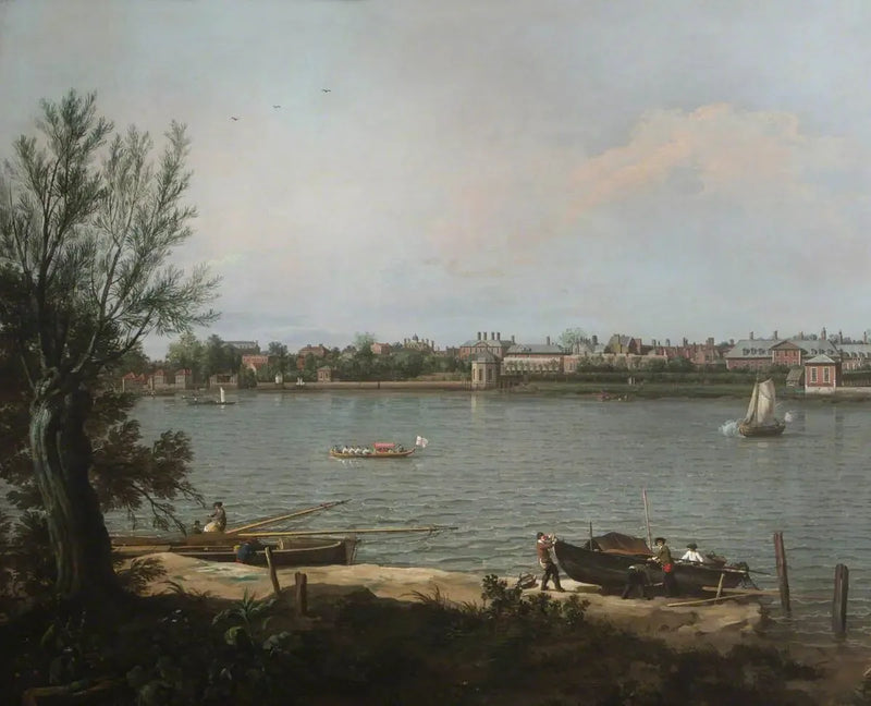 Chelsea Tamisen rannalta Battersea Reachiin - Canaletto