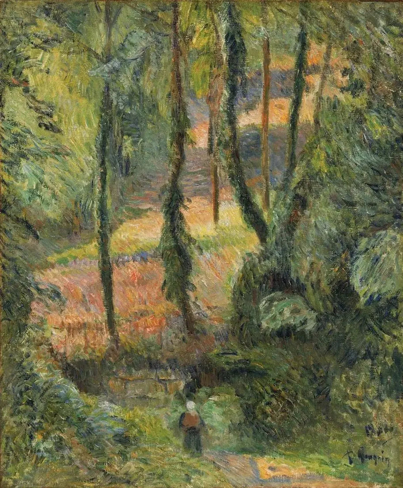 Syvä polku metsäisessä rinteessä - Paul Gauguin