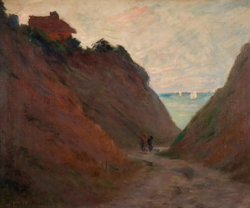 Syvä polku Varangévillen kalliossa - Claude Monet