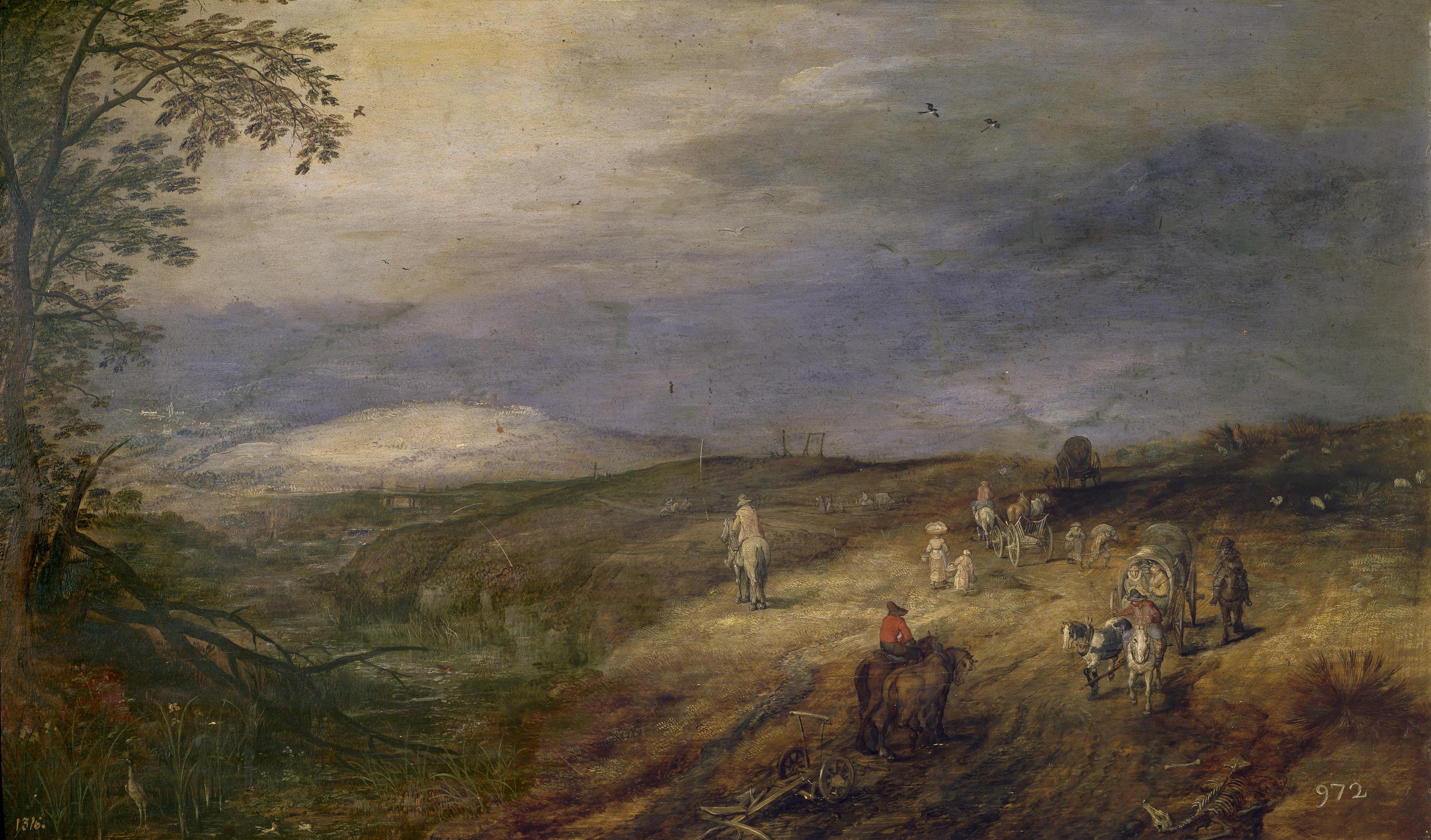 Chemin dans une forêt - Jan Brueghel l'Ancien image 1 reproduction artisanale de tableau
