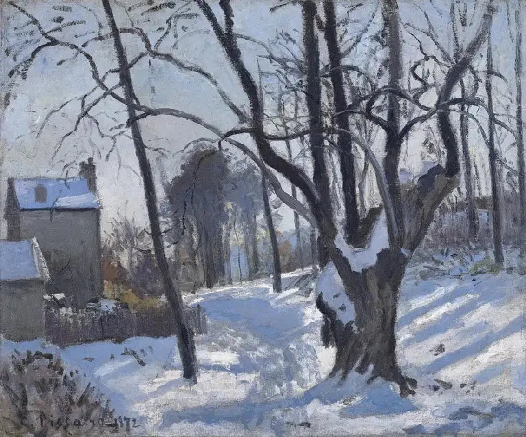 Creuxin polku, Louveciennes, lumi - Camille Pissarro