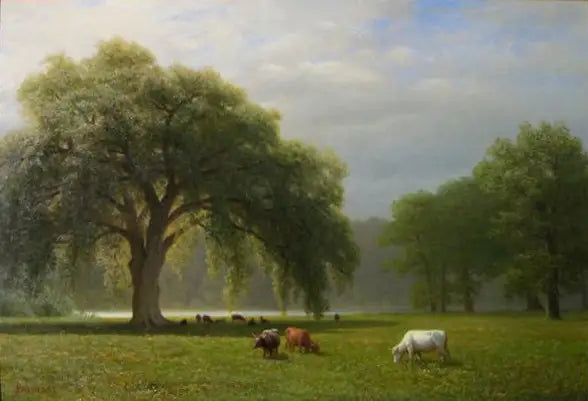 Itkevät tammet, Clear Creek, Kalifornia - Albert Bierstadt