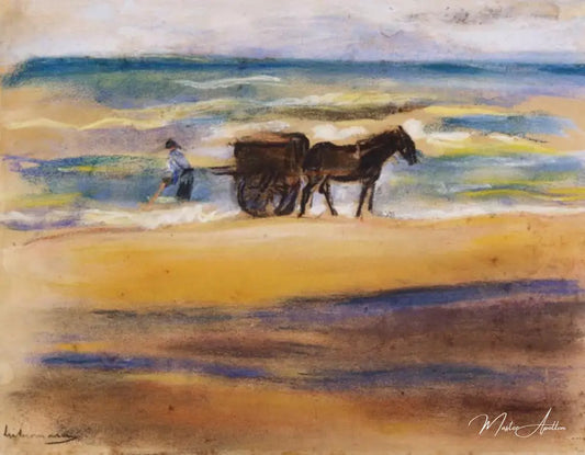 Chercheur de coquillages sur la plage - Max Liebermann - Reproductions de tableaux et peintures haut de gamme