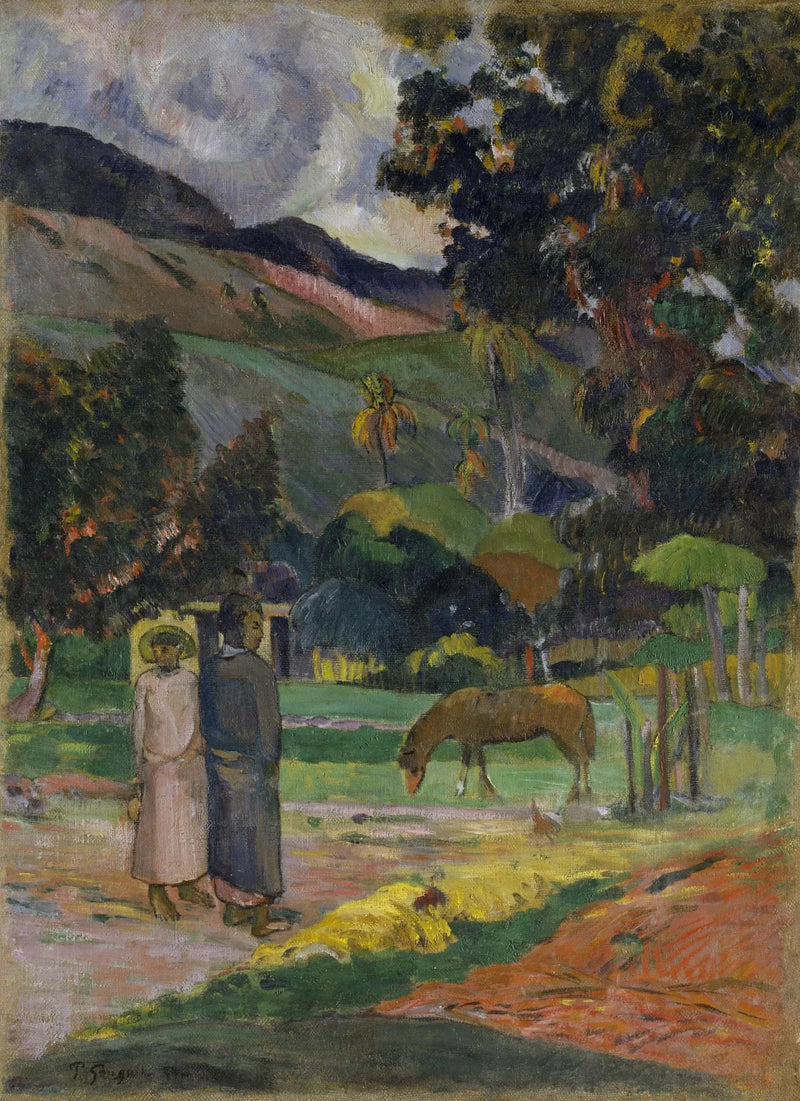 Hevonen laitumella - Paul Gauguin
