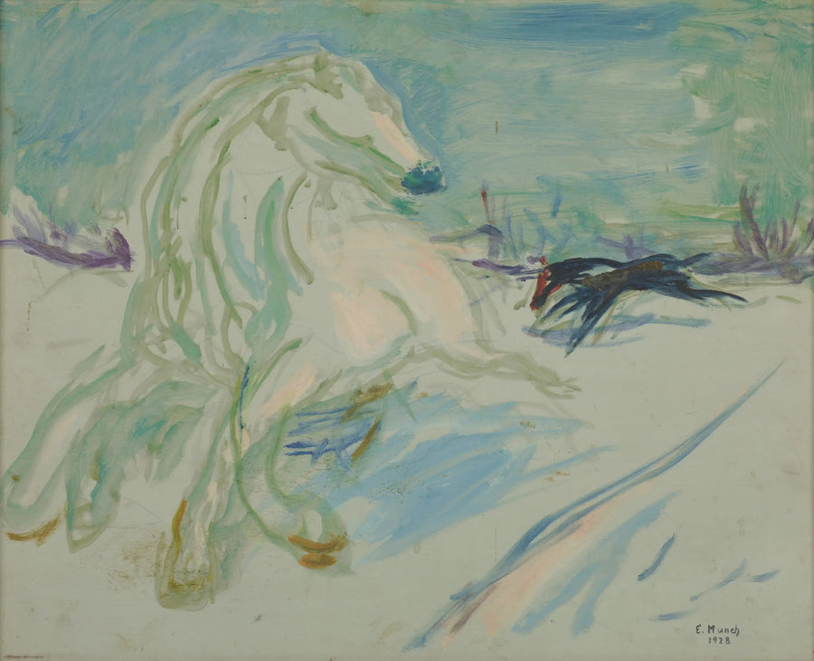 Valkoinen hevonen laukassa - Edvard Munch