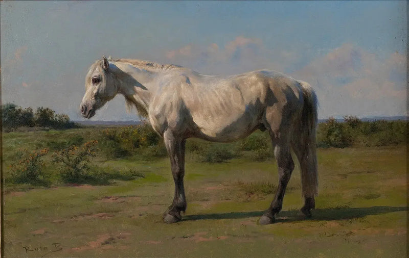 Valkoinen hevonen niityllä - Rosa Bonheur