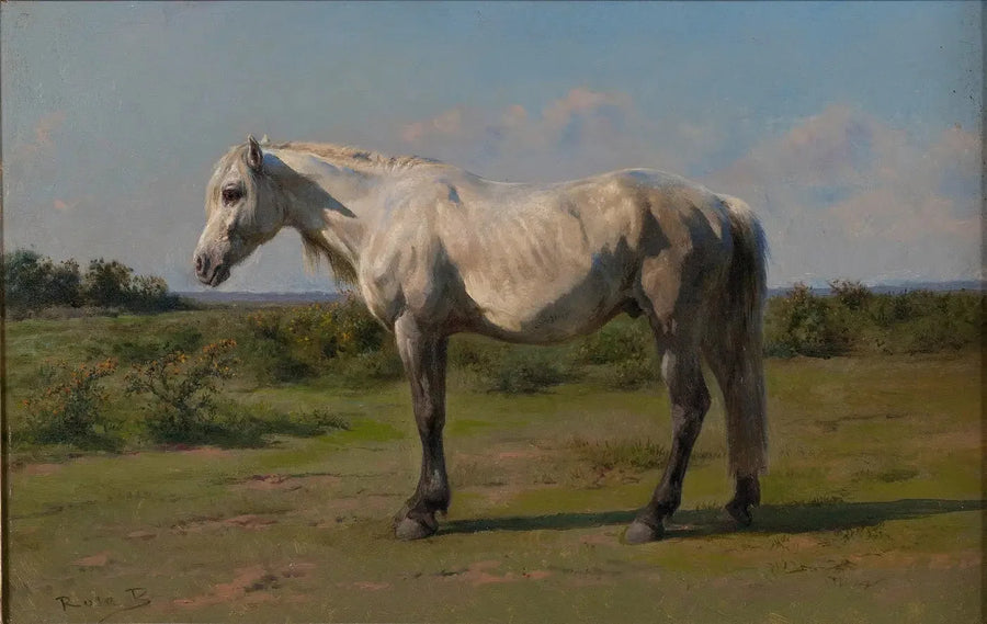 Valkoinen hevonen niityllä - Rosa Bonheur