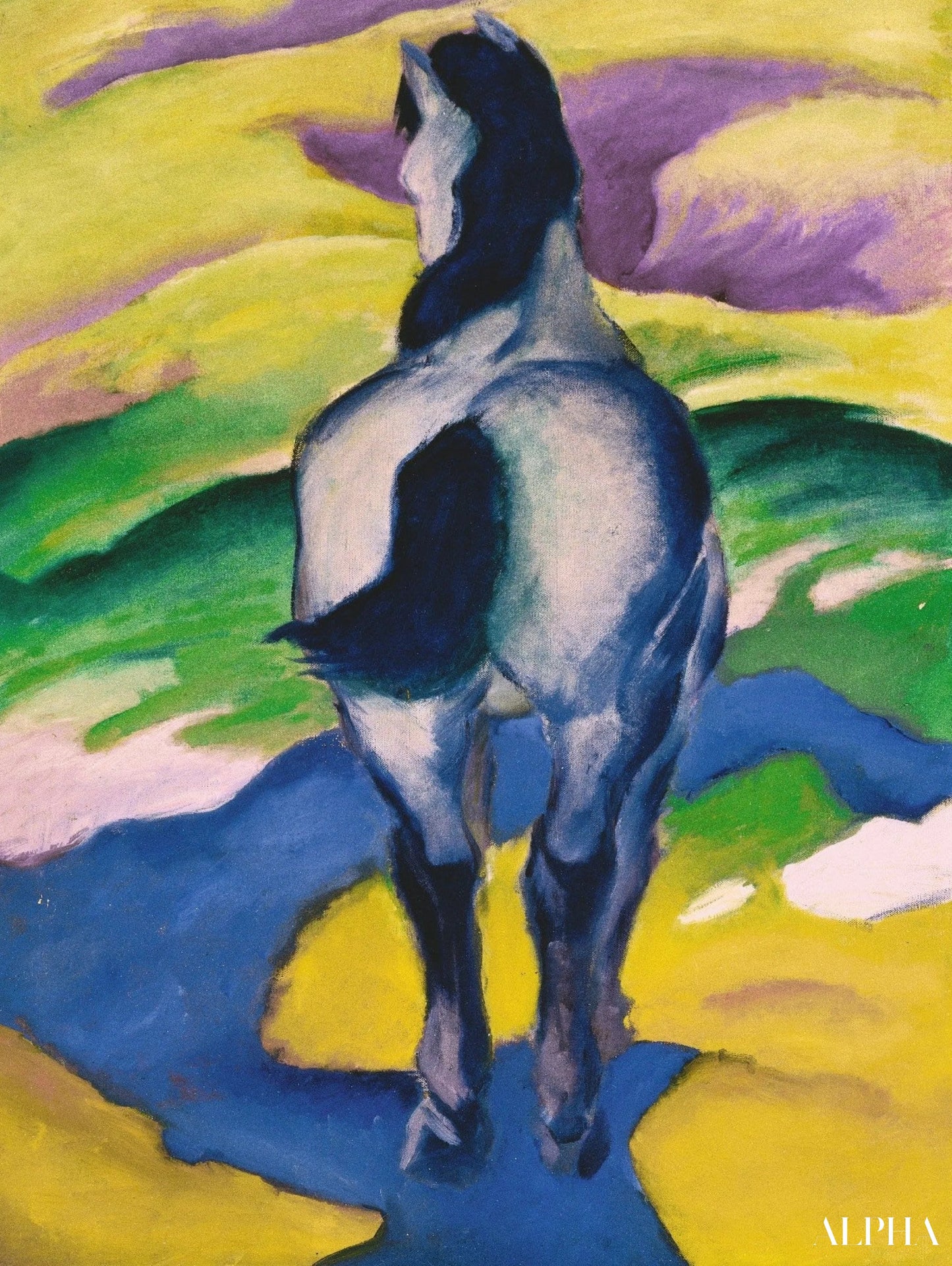Cheval bleu II - Franz Marc - Korkealaatuiset taulujen ja maalauksien reproduktiot