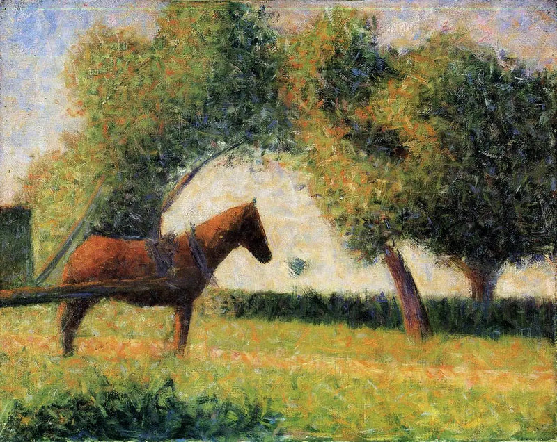Hevonen pellolla - Georges Seurat