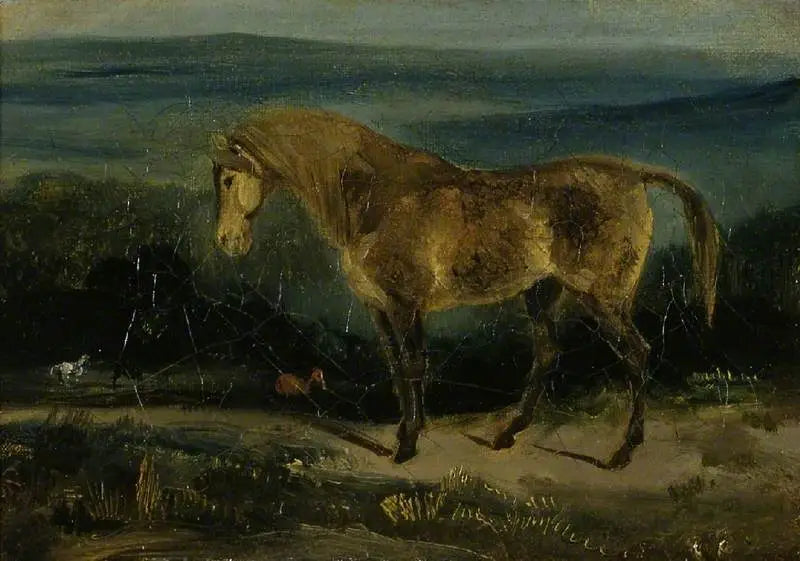 Hevonen maisemassa - Eugène Delacroix