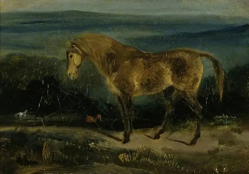 Hevonen maisemassa - Eugène Delacroix