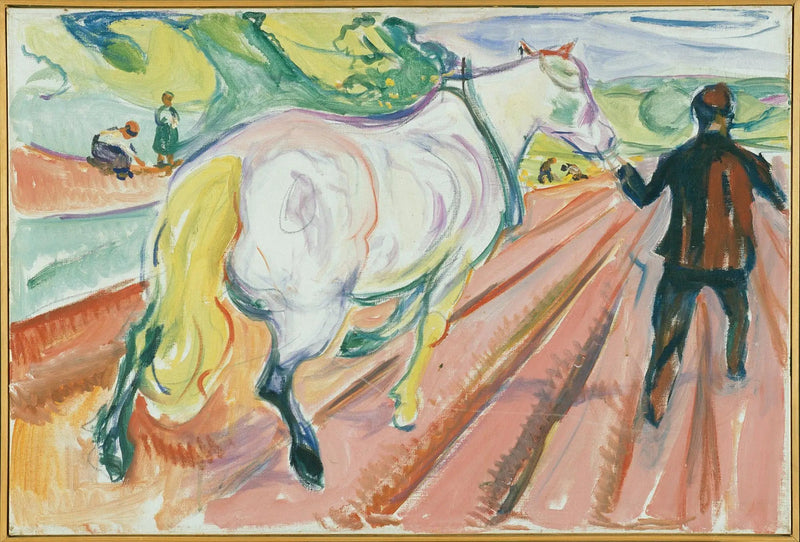 Hevonen ja Mies kentällä - Edvard Munch