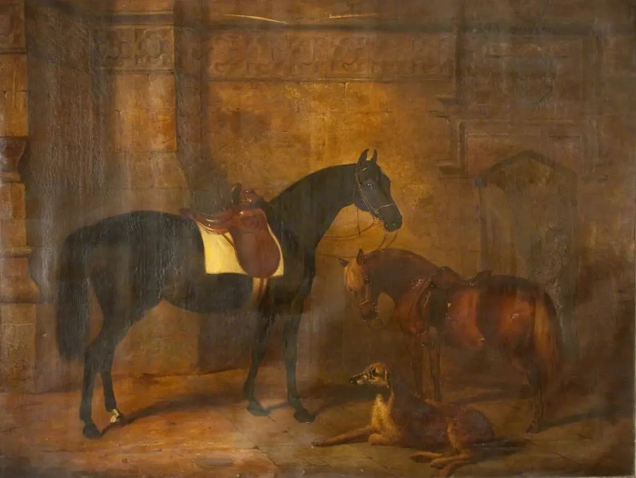 Hevonen, poni ja jänis-kiiruna - Edwin Henry Landseer
