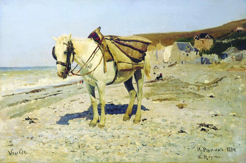 Hevonen kiviainesten keräämiseen Veules-les-Rosesissa - Ilya Repin