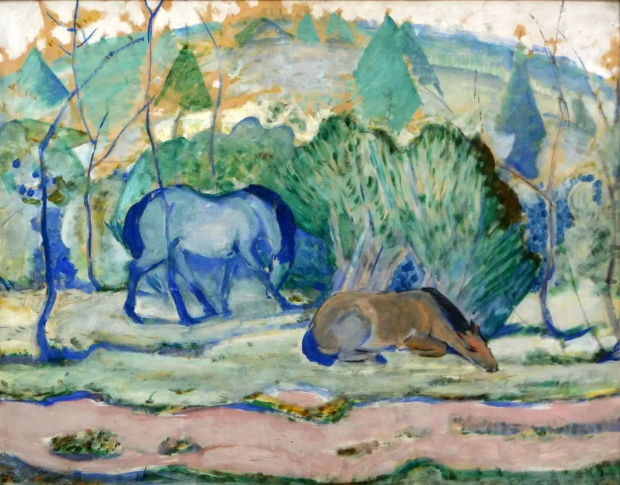 Hevoset laitumella - Franz Marc