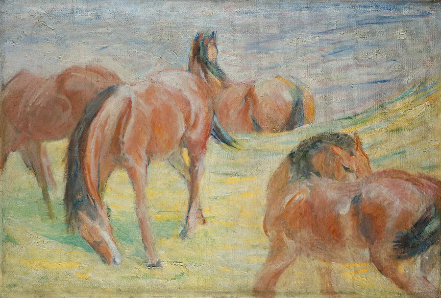 Hevoset laitumella I - Franz Marc