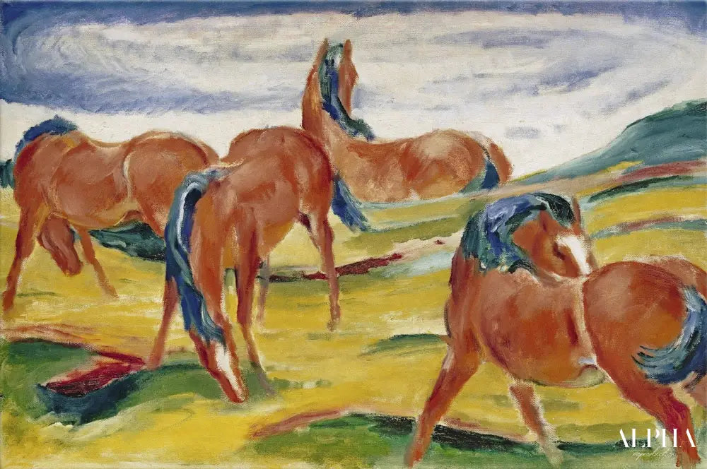 Chevaux au pâturage I - Franz Marc - Reproductions de tableaux et peintures haut de gamme