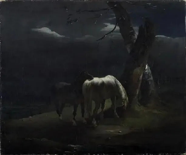 Hevoset laitumella - Théodore Géricault