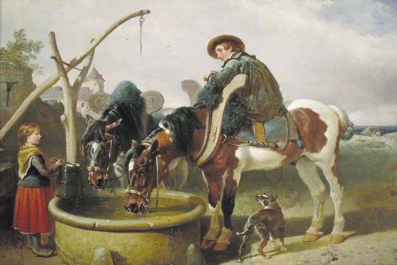 Hevoset kaivossa ja Henry Bright (1814–1873) - John Frederick Herring, Sr.