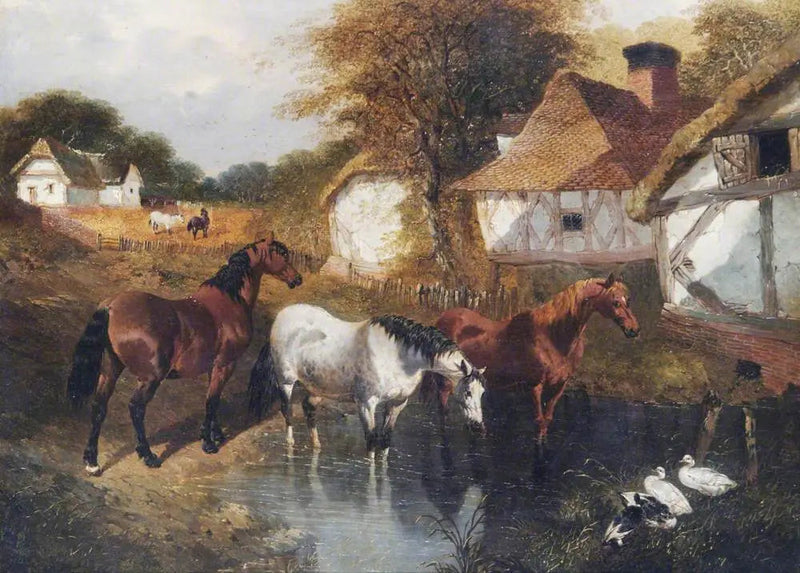 Hevosia maatilan nurkassa - John Frederick Herring, Sr.