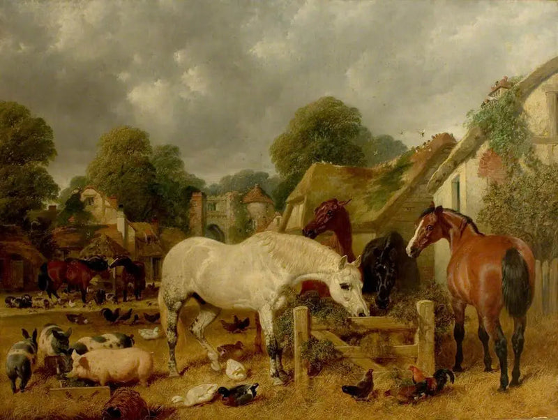 Hevosia tarhassa - John Frederick Herring, Sr.