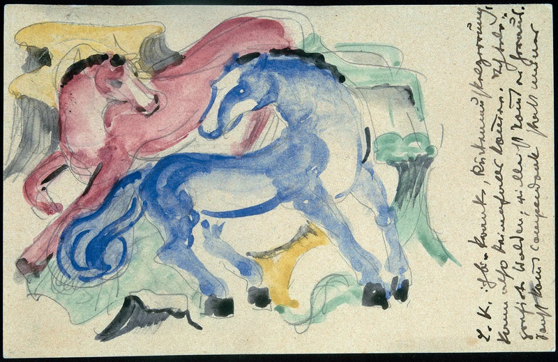 Punaiset ja siniset hevoset - Franz Marc