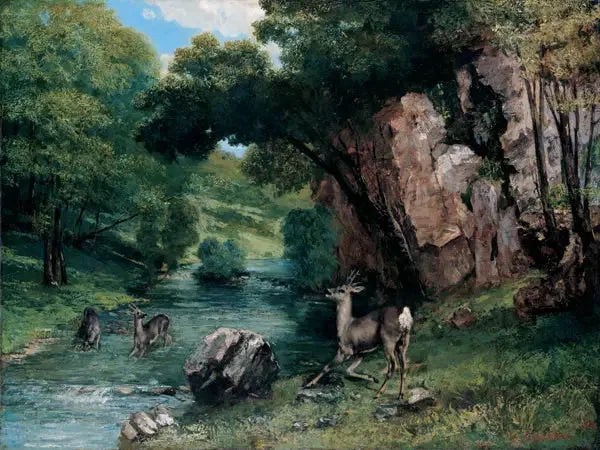 Pieni hirvi virrassa - Gustave Courbet