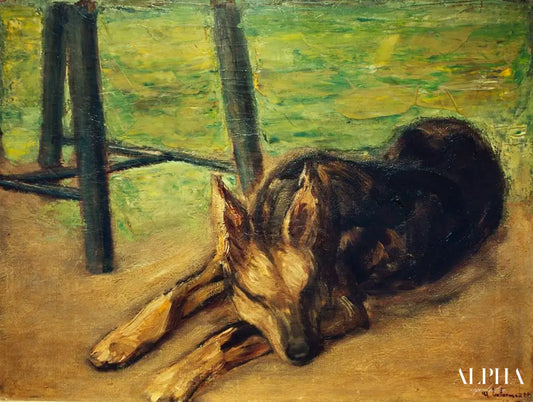 Chien de berger endormi - Max Liebermann - Reproductions de tableaux et peintures haut de gamme