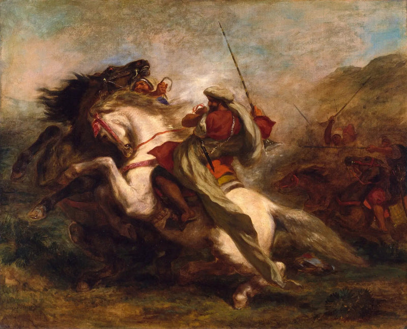Arabialaisten ratsastajien isku - Eugène Delacroix