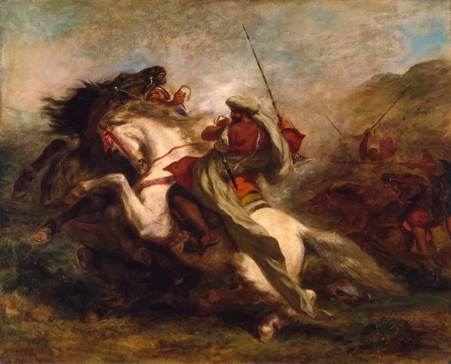 Arabialaisten ratsastajien isku - Eugène Delacroix