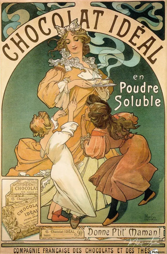 Chocolat idéal - Mucha - Reproductions de tableaux et peintures haut de gamme