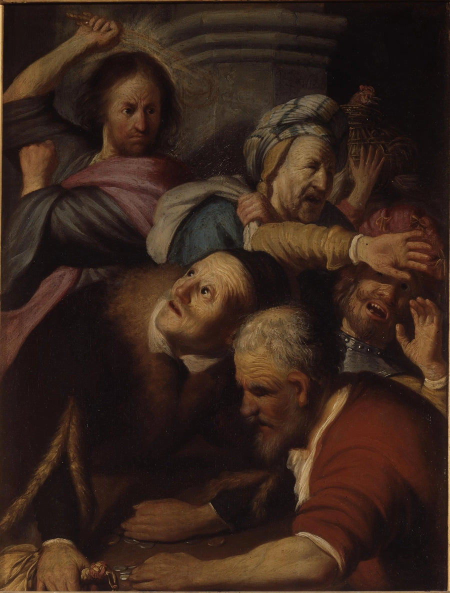 Le Christ chassant les marchands du Temple – Rembrandt, 1626