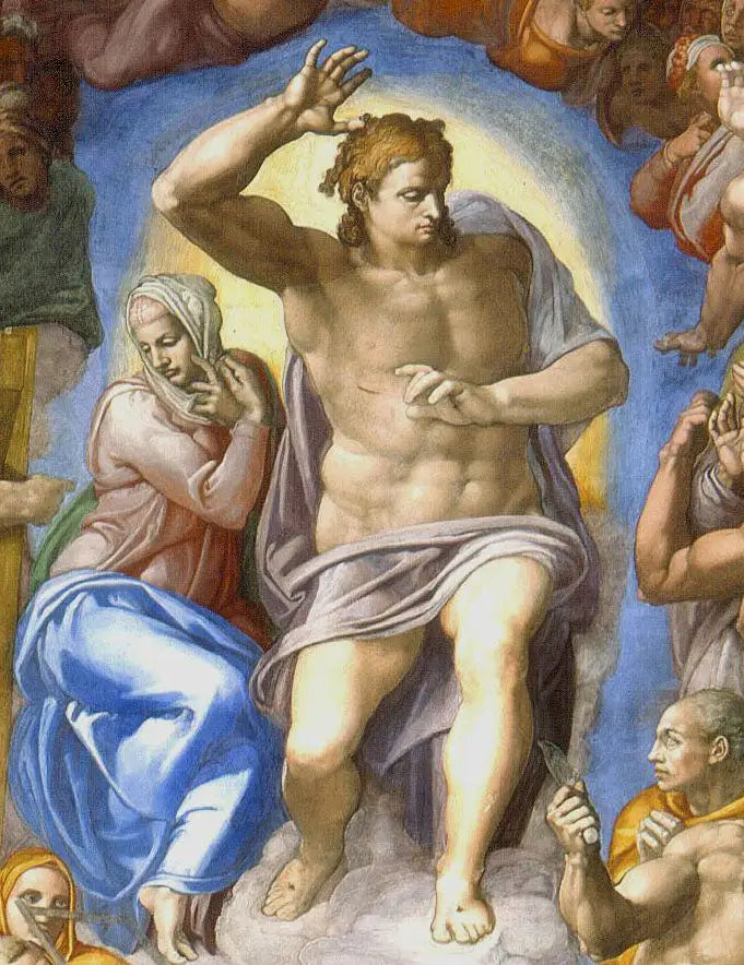 Kristus, yksityiskohta Tuomiopäivästä - Michelangelo