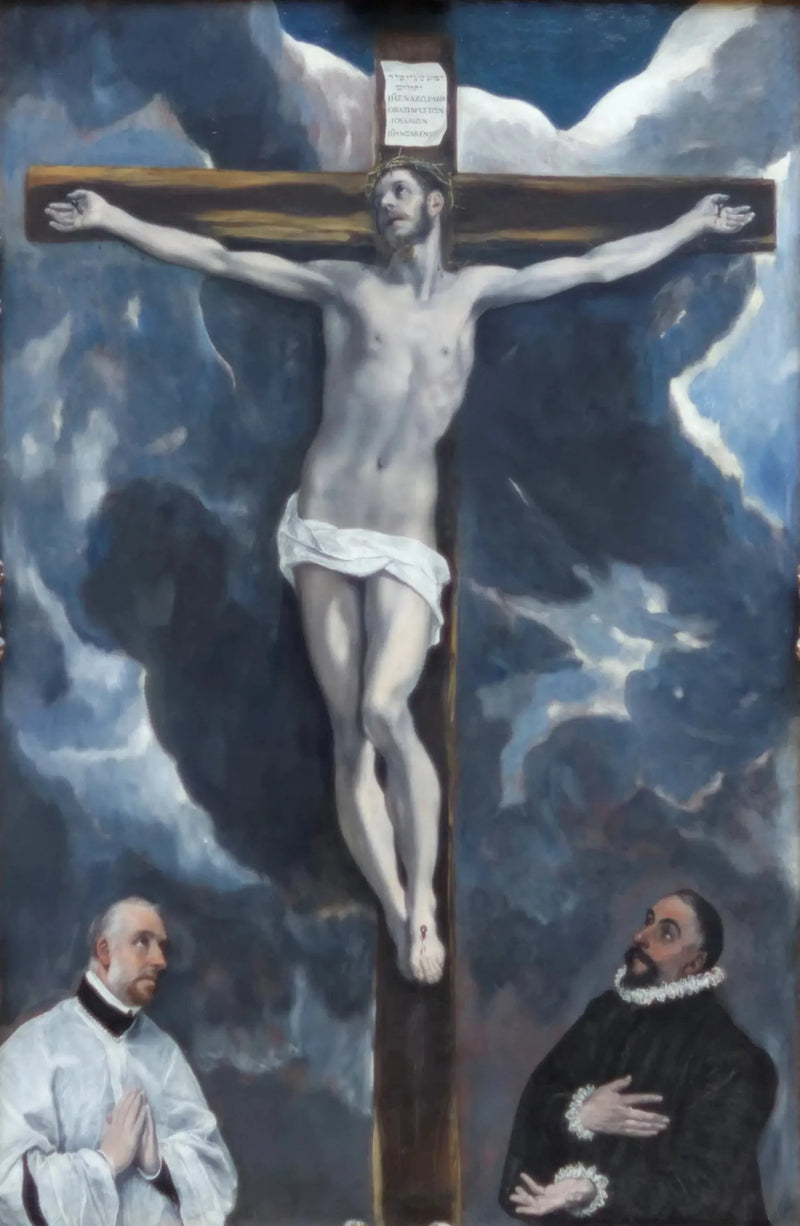 Kristus ristiinnaulittu kahden lahjoittajan kanssa - El Greco