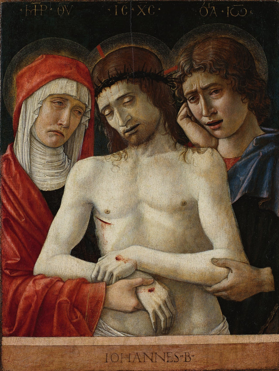 Kristuksen kuolema ympäröitynä Marian ja Pyhän Johanneksen Evankelista - Giovanni Bellini