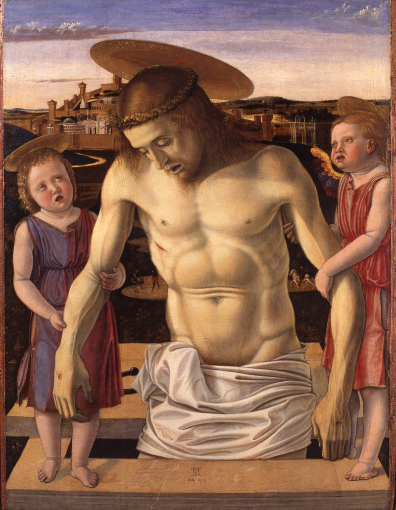 Kristus kuollut, tuettu kahden enkelin avulla - Giovanni Bellini
