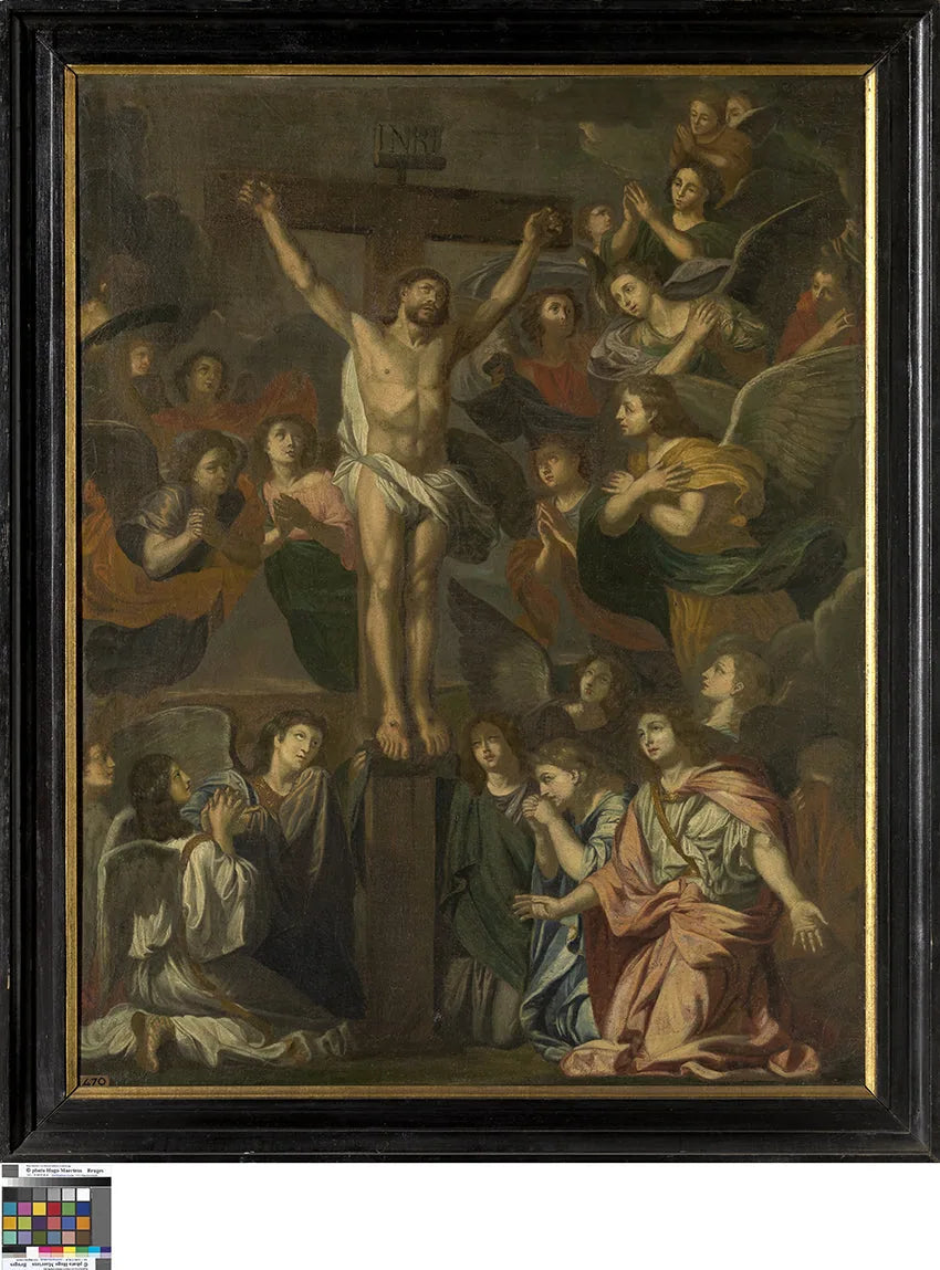 Christ sur la Croix entouré d'anges - Charles Le Brun image 1 reproduction de peinture à l’huile