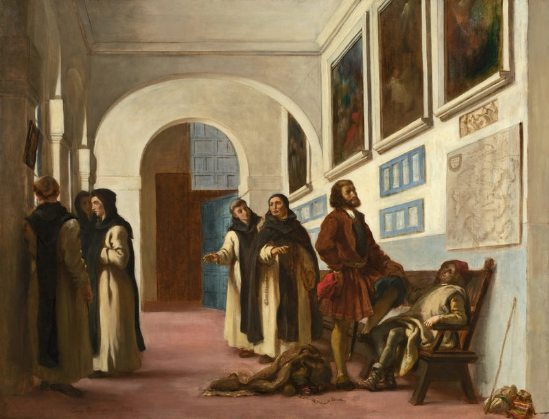 Kristoffer Kolumbus ja hänen poikansa La Rábidassa - Eugène Delacroix