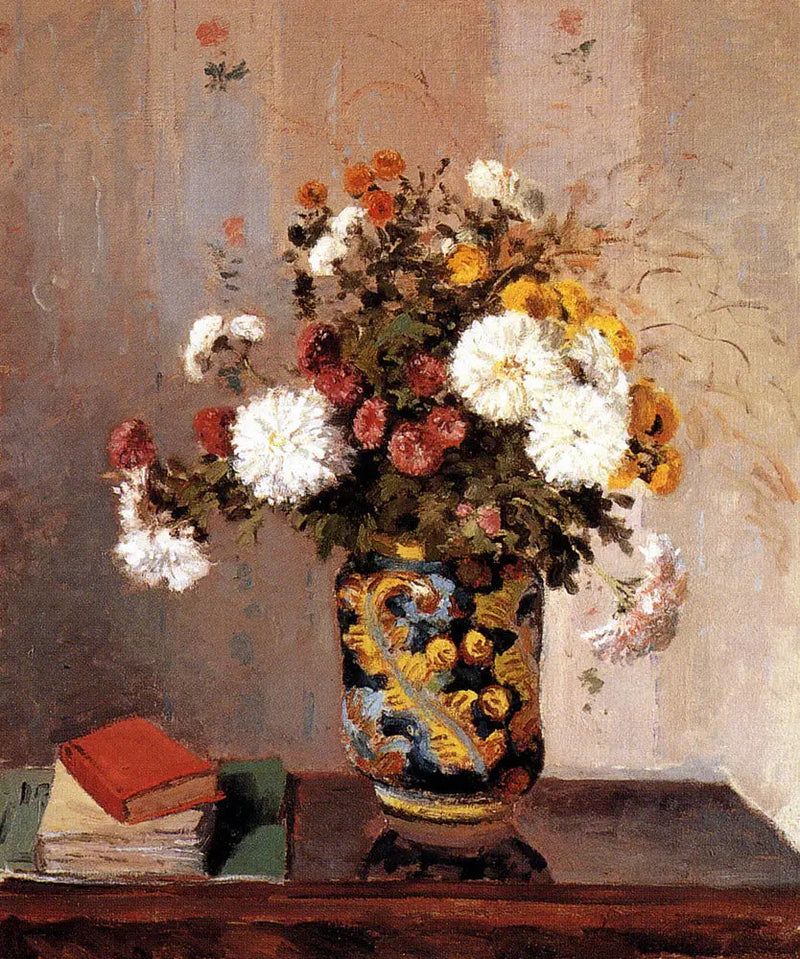 Krysanteemit kiinalaisessa maljakossa - Camille Pissarro