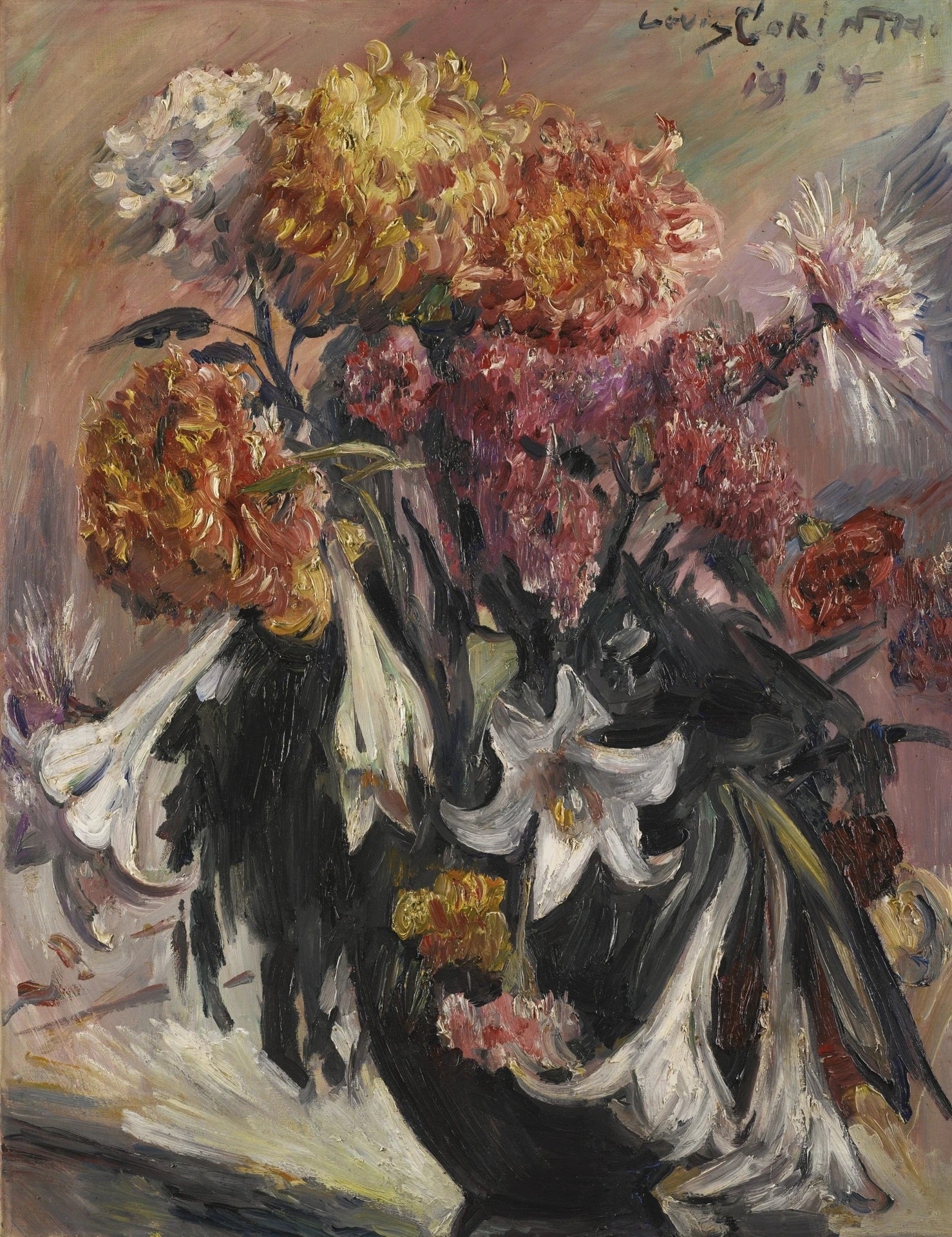 Krysanteemit ja liljat - Lovis Corinth
