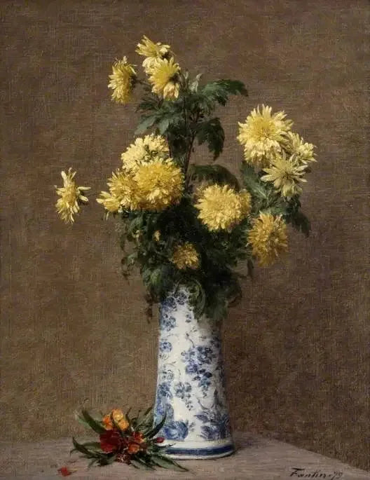 Keltaiset kehäkukat - Henri Fantin-Latour