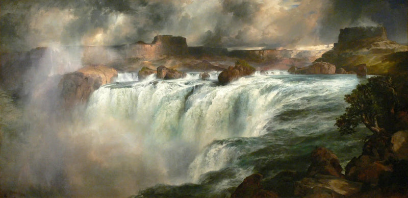 Shoshonen putoukset Snake-joella - Thomas Moran