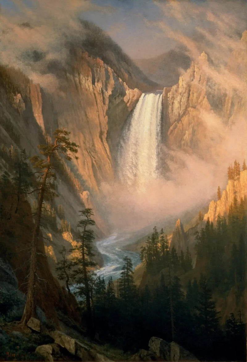 Yellowstonein putoukset - Albert Bierstadt