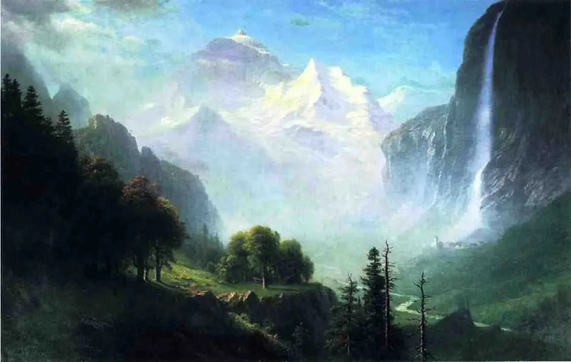 Staubbachin putoukset, lähellä Lauterbrunnenia, Sveitsi - Albert Bierstadt