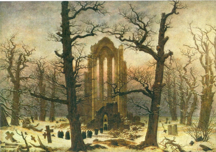 Luostarin hautausmaa lumessa - Caspar David Friedrich
